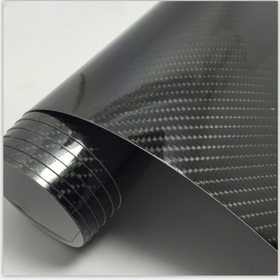 5D zwarte koolstofvezel Inwendige accessoires PVC grondstoffen voor auto's Motorfietsen