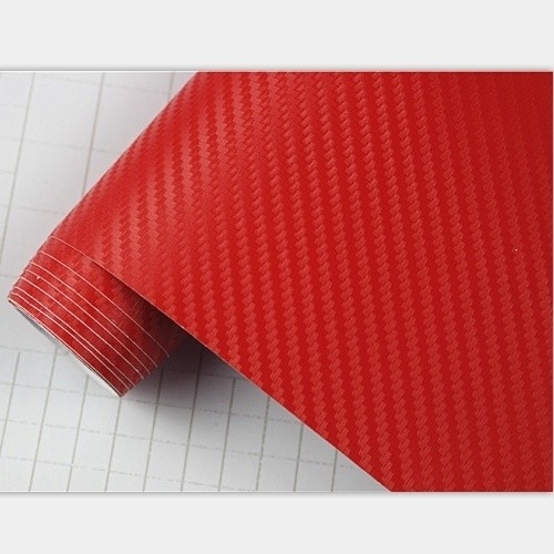 Waterdicht Ja 5,5 inch Rood Kleur Auto Decoratieve Vinyl Film 3D Carbon Fiber 1,52X30m